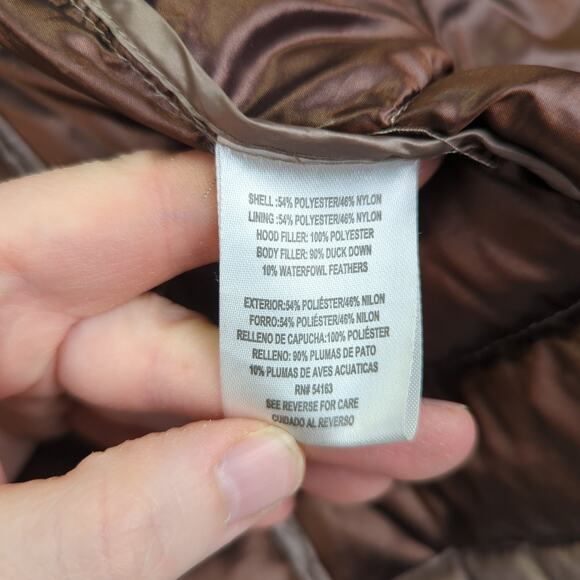 Andrew Marc Packable Lightweight Premium‎ Down Puffer Jacket Gold Metallic Small - Picture 9 of 9